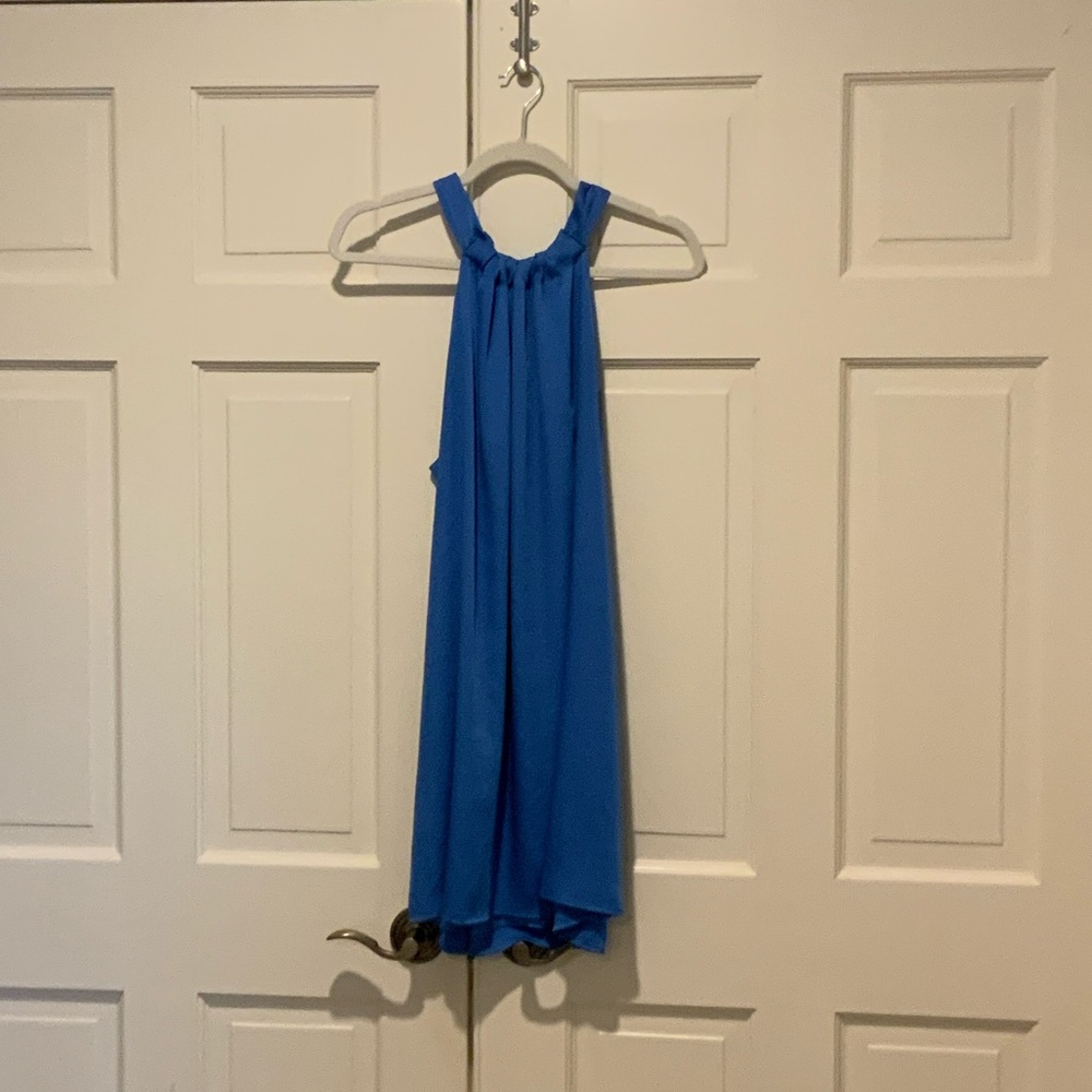 Blue Halter Neck Dress